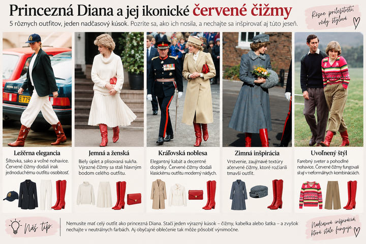 Princezná Diana a jej červené čižmy